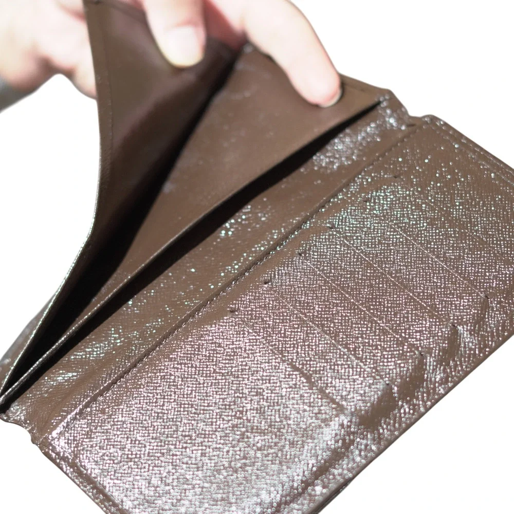 Louis Vuitton Taiga Brown Long Slim Wallet Made in France Refurbished Gifts